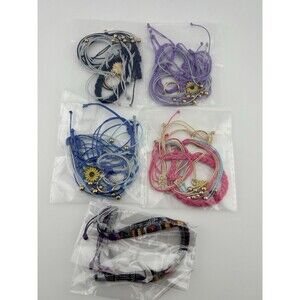 18pc Boho Surfer Beach Bracelet Set Sunflower Braided Waterproof Jewelry Unisex